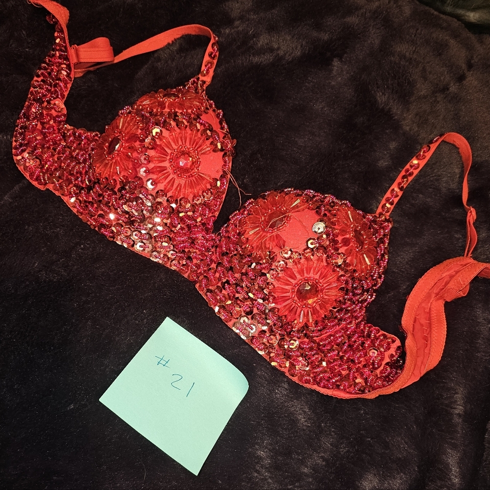 Red Sequin Bra Costume